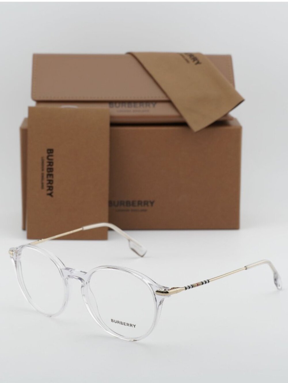 Burberry BE2365 3024 Round Eyeglasses 51mm - Transparent